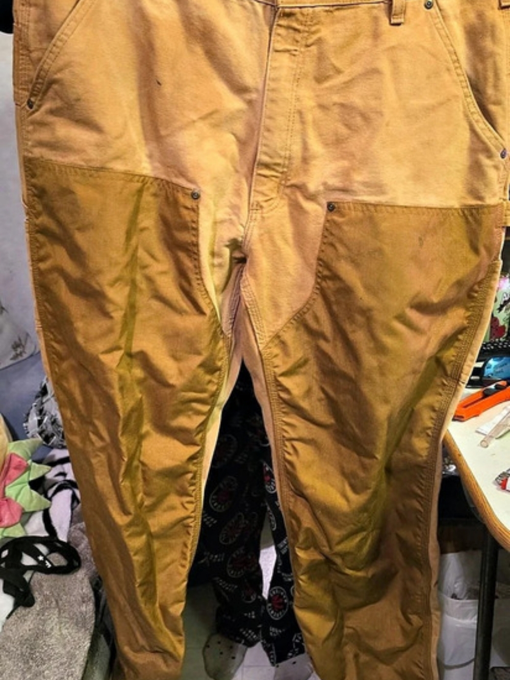 Carhartt Firm Duck Double-Front Work Cargo Pants (Brown)